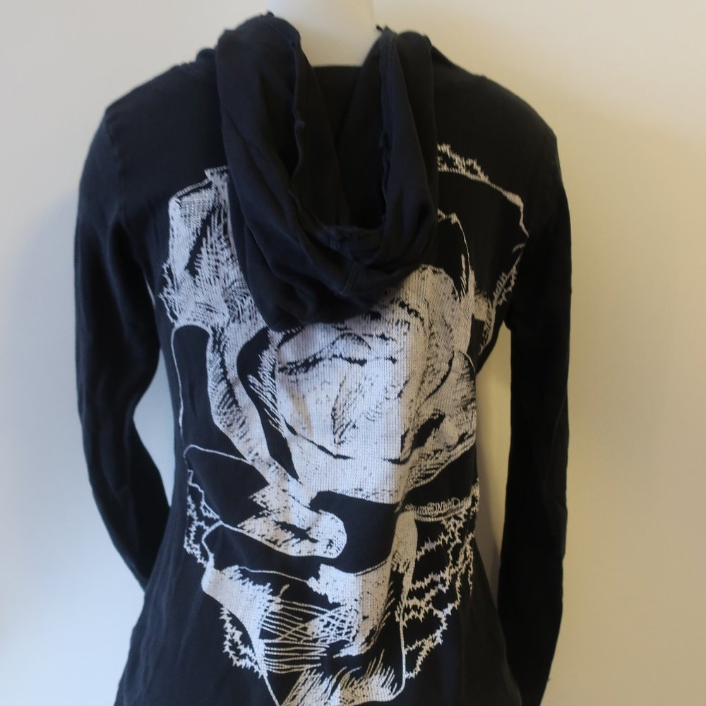LAUREN MOSHI BLACK GRAPHIC ZIP UP SWEATSHIRT SZ L* - Picture 8 of 12